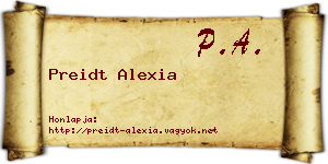 Preidt Alexia névjegykártya